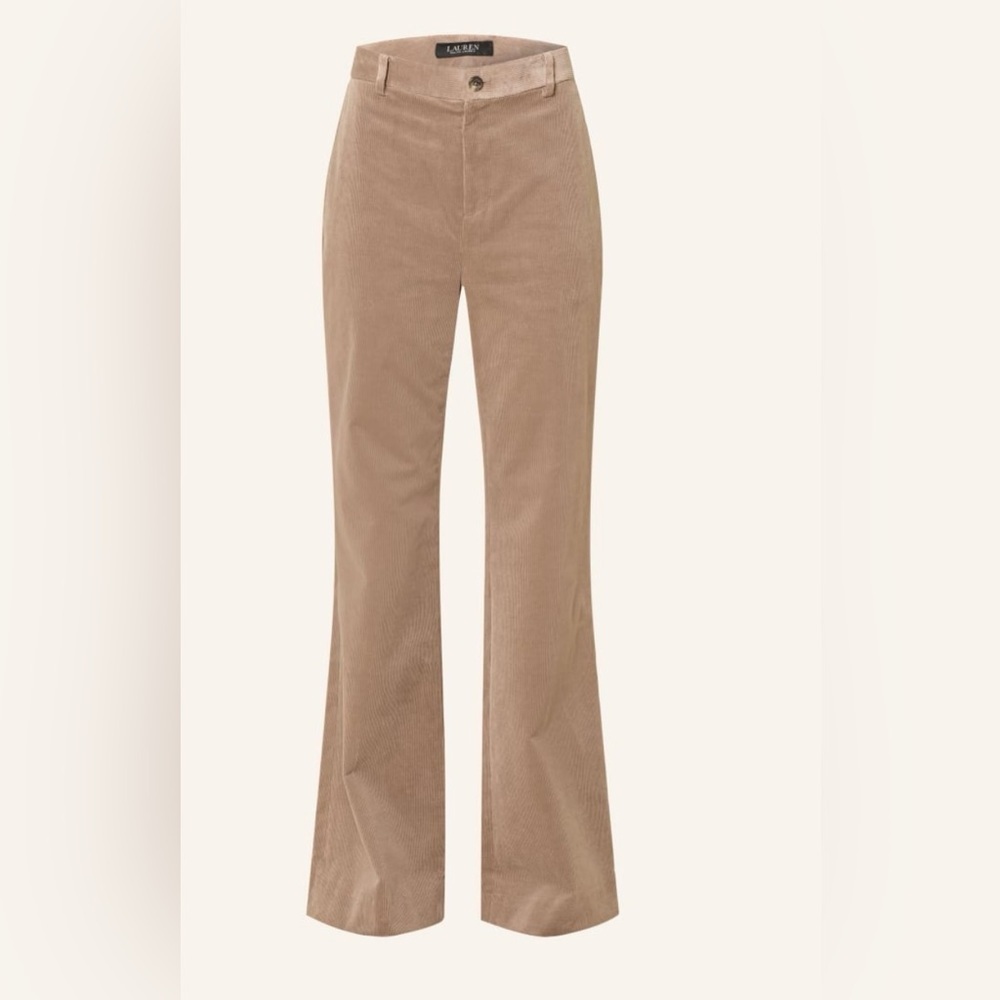 LAUREN RALPH LAUREN Taupe Corduroy High Rise Bootcut Pants 4 - Picture 3 of 16